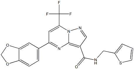 5-(1,3-benzodioxol-5-yl)-N-(2-thienylmethyl)-7-(trifluoromethyl)pyrazolo[1,5-a]pyrimidine-3-carboxamide Struktur