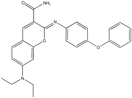 7-(diethylamino)-2-[(4-phenoxyphenyl)imino]-2H-chromene-3-carboxamide Struktur