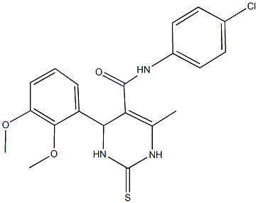 N-(4-chlorophenyl)-4-(2,3-dimethoxyphenyl)-6-methyl-2-thioxo-1,2,3,4-tetrahydro-5-pyrimidinecarboxamide Struktur