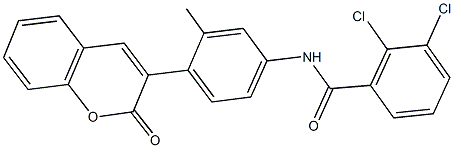 2,3-dichloro-N-[3-methyl-4-(2-oxo-2H-chromen-3-yl)phenyl]benzamide Struktur