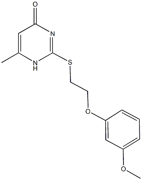 2-{[2-(3-methoxyphenoxy)ethyl]sulfanyl}-6-methyl-4(1H)-pyrimidinone Struktur