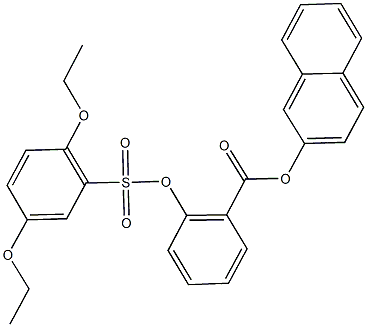 2-naphthyl 2-{[(2,5-diethoxyphenyl)sulfonyl]oxy}benzoate Struktur