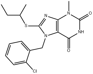 8-(sec-butylsulfanyl)-7-(2-chlorobenzyl)-3-methyl-3,7-dihydro-1H-purine-2,6-dione Struktur