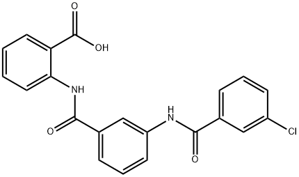 2-({3-[(3-chlorobenzoyl)amino]benzoyl}amino)benzoic acid Struktur