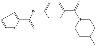 N-{4-[(4-methyl-1-piperidinyl)carbonyl]phenyl}-2-thiophenecarboxamide Struktur