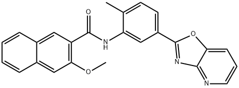 3-methoxy-N-(2-methyl-5-[1,3]oxazolo[4,5-b]pyridin-2-ylphenyl)-2-naphthamide Struktur