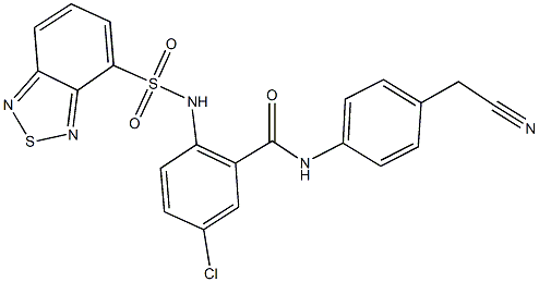 2-[(2,1,3-benzothiadiazol-4-ylsulfonyl)amino]-5-chloro-N-[4-(cyanomethyl)phenyl]benzamide Struktur