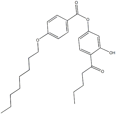 3-hydroxy-4-pentanoylphenyl 4-(octyloxy)benzoate Struktur