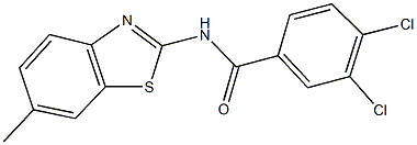 3,4-dichloro-N-(6-methyl-1,3-benzothiazol-2-yl)benzamide Struktur