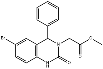 methyl (6-bromo-2-oxo-4-phenyl-1,4-dihydro-3(2H)-quinazolinyl)acetate Struktur