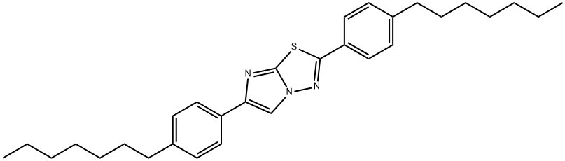 2,6-bis(4-heptylphenyl)imidazo[2,1-b][1,3,4]thiadiazole Struktur