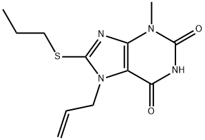 7-allyl-3-methyl-8-(propylsulfanyl)-3,7-dihydro-1H-purine-2,6-dione Struktur