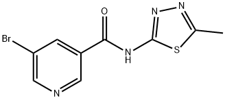 5-bromo-N-(5-methyl-1,3,4-thiadiazol-2-yl)nicotinamide Struktur