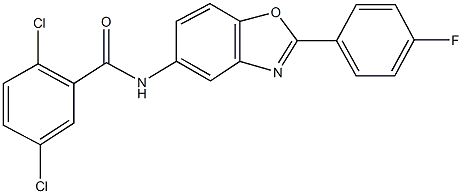 2,5-dichloro-N-[2-(4-fluorophenyl)-1,3-benzoxazol-5-yl]benzamide Struktur