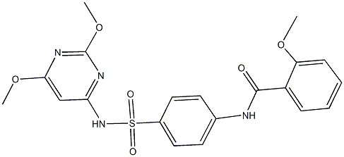 N-(4-{[(2,6-dimethoxy-4-pyrimidinyl)amino]sulfonyl}phenyl)-2-methoxybenzamide Struktur