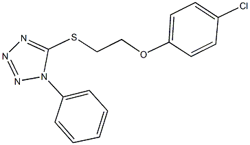 4-chlorophenyl 2-[(1-phenyl-1H-tetraazol-5-yl)sulfanyl]ethyl ether Struktur