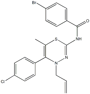 N-[4-allyl-5-(4-chlorophenyl)-6-methyl-4H-1,3,4-thiadiazin-2-yl]-4-bromobenzamide Struktur