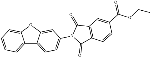 ethyl 2-dibenzo[b,d]furan-3-yl-1,3-dioxo-5-isoindolinecarboxylate Struktur