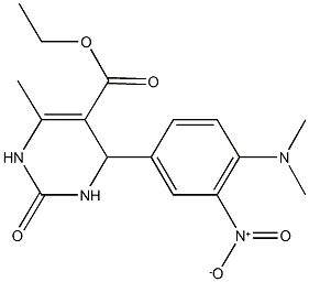 ethyl 4-{4-(dimethylamino)-3-nitrophenyl}-6-methyl-2-oxo-1,2,3,4-tetrahydro-5-pyrimidinecarboxylate Struktur