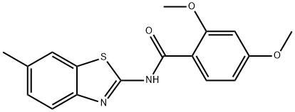 2,4-dimethoxy-N-(6-methyl-1,3-benzothiazol-2-yl)benzamide Struktur