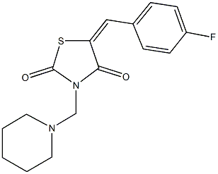 5-(4-fluorobenzylidene)-3-(1-piperidinylmethyl)-1,3-thiazolidine-2,4-dione Struktur