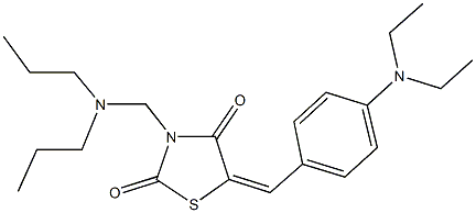 5-[4-(diethylamino)benzylidene]-3-[(dipropylamino)methyl]-1,3-thiazolidine-2,4-dione Struktur