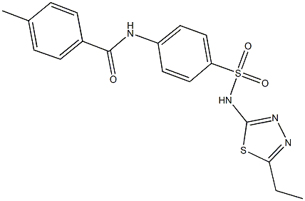 N-(4-{[(5-ethyl-1,3,4-thiadiazol-2-yl)amino]sulfonyl}phenyl)-4-methylbenzamide Struktur