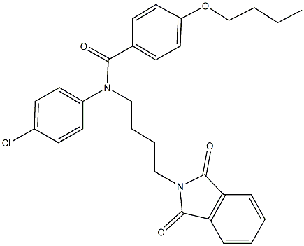 4-butoxy-N-(4-chlorophenyl)-N-[4-(1,3-dioxo-1,3-dihydro-2H-isoindol-2-yl)butyl]benzamide Struktur