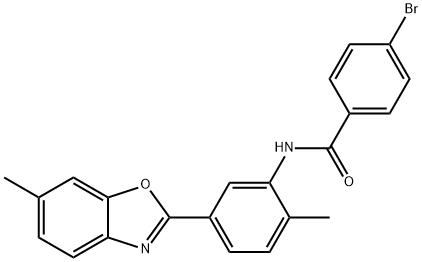 4-bromo-N-[2-methyl-5-(6-methyl-1,3-benzoxazol-2-yl)phenyl]benzamide Struktur