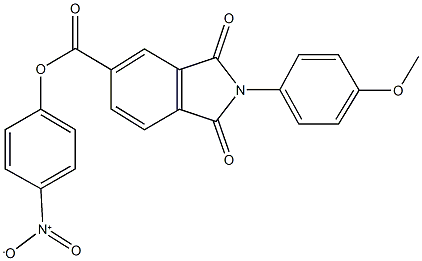 4-nitrophenyl 2-(4-methoxyphenyl)-1,3-dioxo-5-isoindolinecarboxylate Struktur