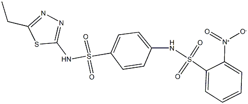 N-(4-{[(5-ethyl-1,3,4-thiadiazol-2-yl)amino]sulfonyl}phenyl)-2-nitrobenzenesulfonamide Struktur