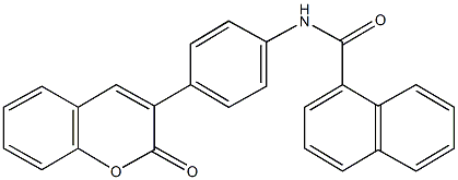 N-[4-(2-oxo-2H-chromen-3-yl)phenyl]-1-naphthamide Struktur