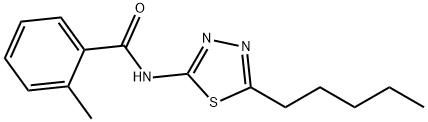 2-methyl-N-(5-pentyl-1,3,4-thiadiazol-2-yl)benzamide Struktur