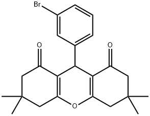 9-(3-bromophenyl)-3,3,6,6-tetramethyl-3,4,5,6,7,9-hexahydro-1H-xanthene-1,8(2H)-dione Struktur