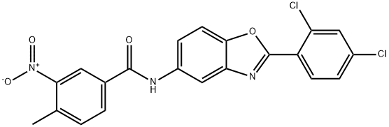 N-[2-(2,4-dichlorophenyl)-1,3-benzoxazol-5-yl]-3-nitro-4-methylbenzamide Struktur