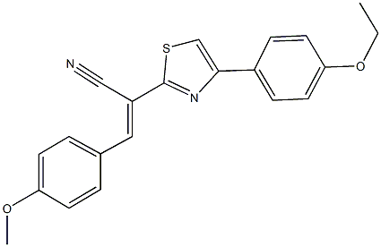 2-[4-(4-ethoxyphenyl)-1,3-thiazol-2-yl]-3-(4-methoxyphenyl)acrylonitrile Struktur