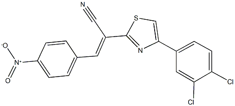 2-[4-(3,4-dichlorophenyl)-1,3-thiazol-2-yl]-3-{4-nitrophenyl}acrylonitrile Struktur