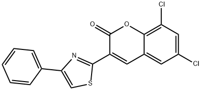 6,8-dichloro-3-(4-phenyl-1,3-thiazol-2-yl)-2H-chromen-2-one Struktur