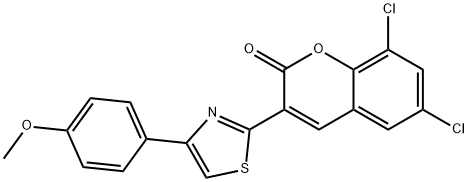 6,8-dichloro-3-[4-(4-methoxyphenyl)-1,3-thiazol-2-yl]-2H-chromen-2-one Struktur