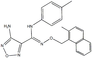 4-amino-N'-[(2-methyl-1-naphthyl)methoxy]-N-(4-methylphenyl)-1,2,5-oxadiazole-3-carboximidamide Struktur