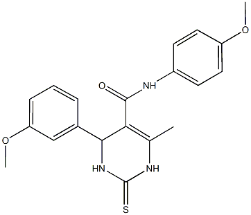 4-(3-methoxyphenyl)-N-(4-methoxyphenyl)-6-methyl-2-thioxo-1,2,3,4-tetrahydro-5-pyrimidinecarboxamide Struktur