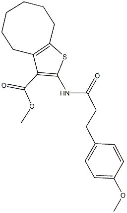 methyl 2-{[3-(4-methoxyphenyl)propanoyl]amino}-4,5,6,7,8,9-hexahydrocycloocta[b]thiophene-3-carboxylate Struktur