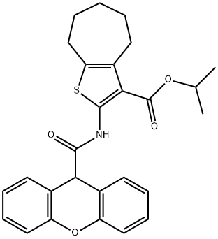 isopropyl 2-[(9H-xanthen-9-ylcarbonyl)amino]-5,6,7,8-tetrahydro-4H-cyclohepta[b]thiophene-3-carboxylate Struktur