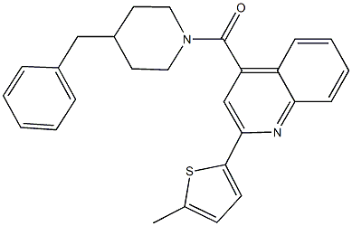 4-[(4-benzyl-1-piperidinyl)carbonyl]-2-(5-methyl-2-thienyl)quinoline Struktur