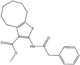 methyl 2-[(phenylacetyl)amino]-4,5,6,7,8,9-hexahydrocycloocta[b]thiophene-3-carboxylate Struktur