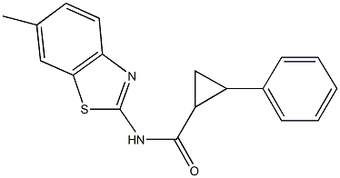 N-(6-methyl-1,3-benzothiazol-2-yl)-2-phenylcyclopropanecarboxamide Struktur