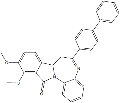 6-[1,1'-biphenyl]-4-yl-10,11-dimethoxy-7,7a-dihydro-12H-isoindolo[2,1-a][1,5]benzodiazepin-12-one Struktur