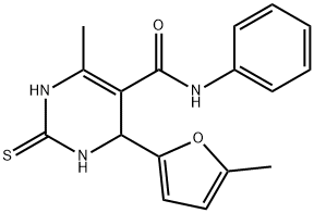 6-methyl-4-(5-methyl-2-furyl)-N-phenyl-2-thioxo-1,2,3,4-tetrahydro-5-pyrimidinecarboxamide Struktur