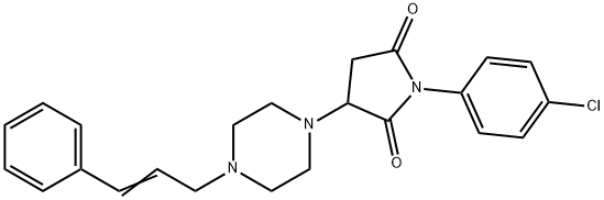 1-(4-chlorophenyl)-3-(4-cinnamyl-1-piperazinyl)-2,5-pyrrolidinedione Struktur