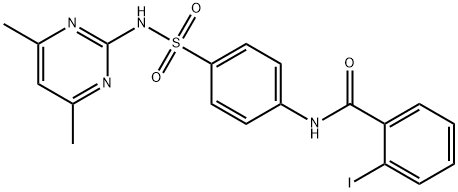 N-(4-{[(4,6-dimethyl-2-pyrimidinyl)amino]sulfonyl}phenyl)-2-iodobenzamide Struktur